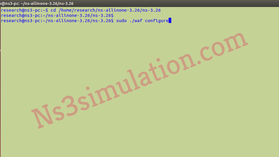 Configuration of Ns3 Packages