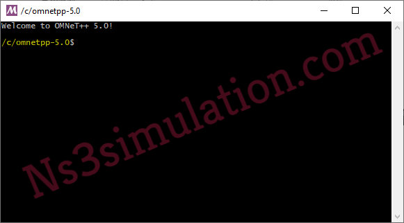 Opened Omnetpp-5.0 mingwenv Window