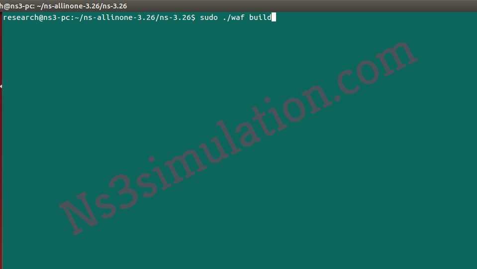 Command Execution to Build Ns-3.26