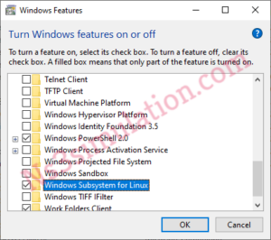 Installation of Windows Subsystem for Linux