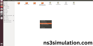 Launching the terminal in the ns-allinone-3_25 Folder