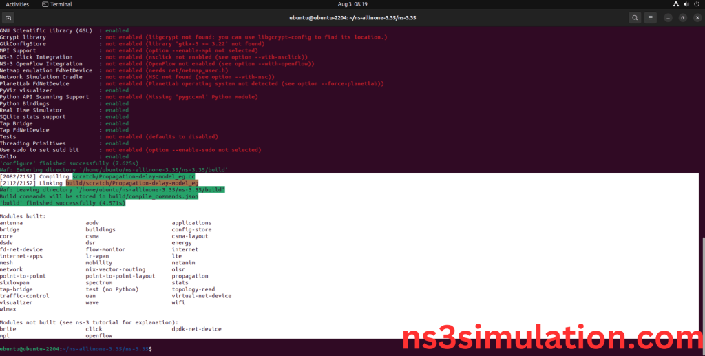 NS-3.35 Configuration && Building Process