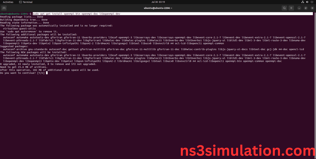 OpenMPI Installation Command