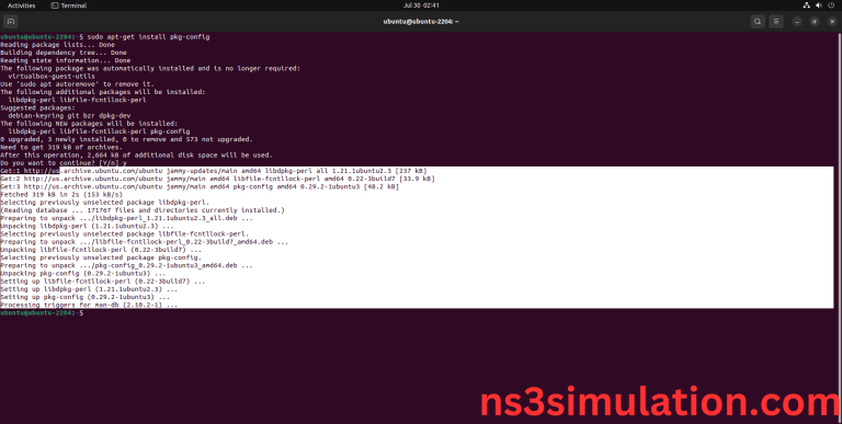 How to run PKG CONFIG packages in NS3