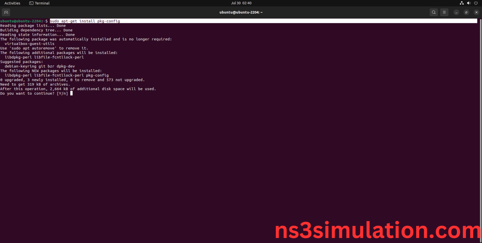 How to run PKG CONFIG packages in NS3